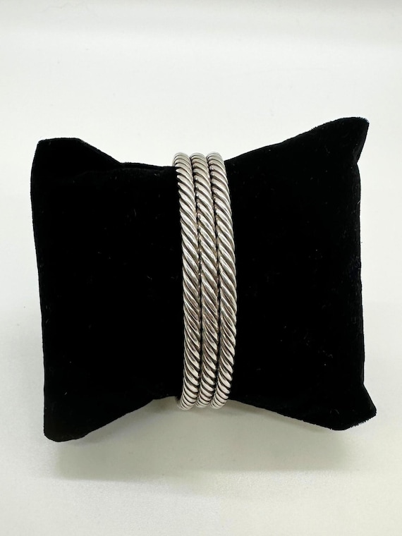 Sterling Silver Heavy Solid Bangle Bracelet - image 1