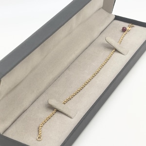 Dainty Bracelet with Ruby Bead Charm | 18K Yellow Gold