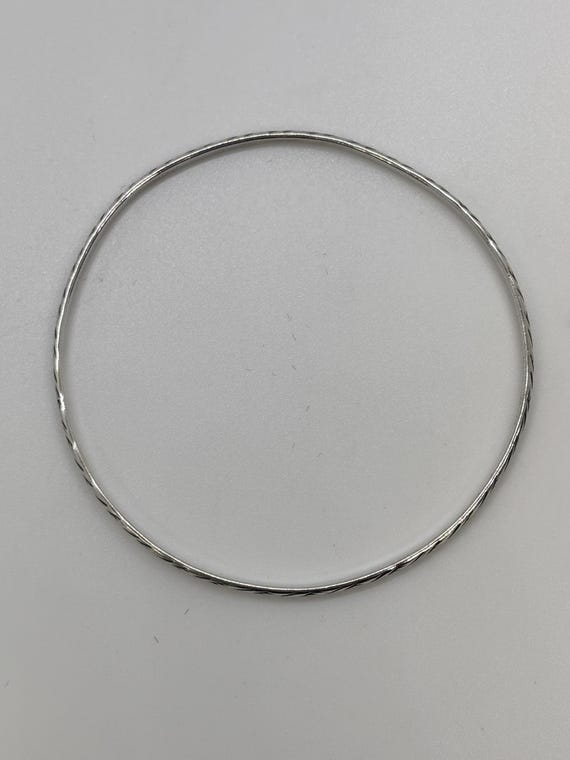 Sterling Silver Flat Bangle Bracelet - image 6