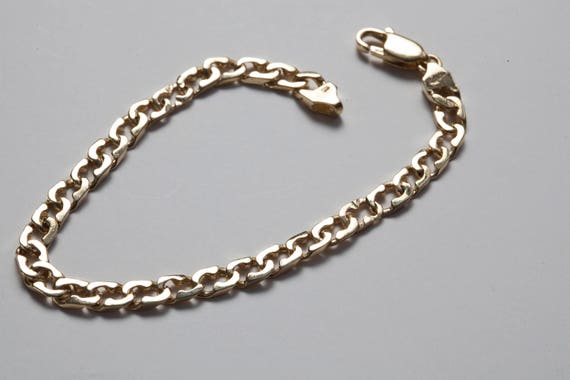 14K Solid Gold Link Bracelet - image 1