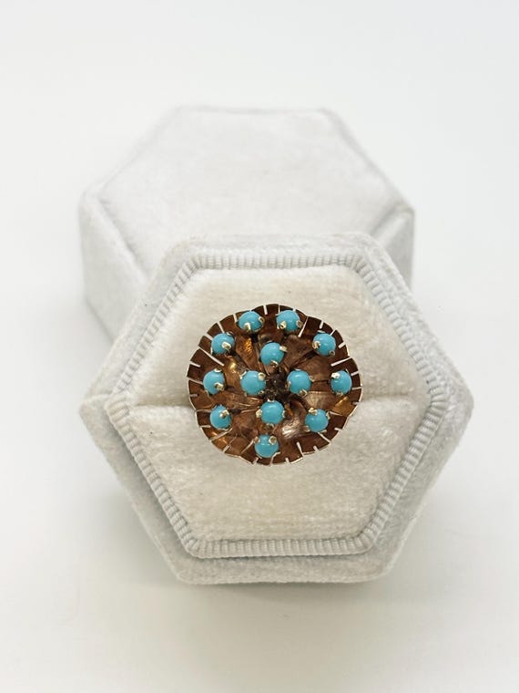 Vintage Statement Ring – 14K Solid Yellow Gold, T… - image 6