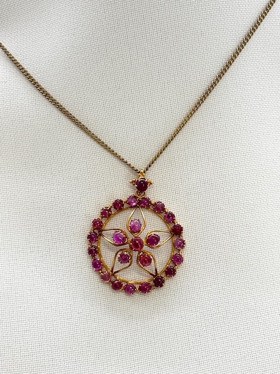 Ruby Pendant - 22K Solid Yellow Gold - image 1