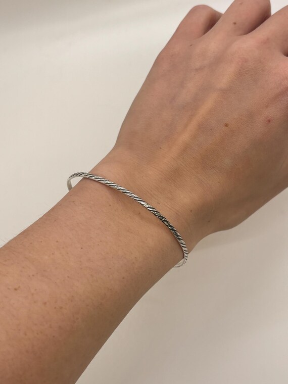 Sterling Silver Flat Bangle Bracelet - image 7