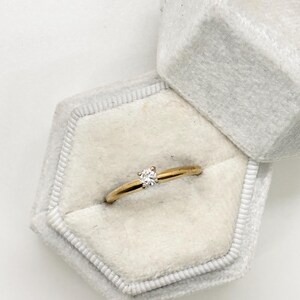 Vintage 14K Gold Petite Diamond Solitaire Ring