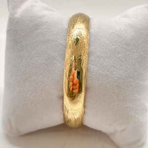14K Yellow Gold Engraved Bracelet