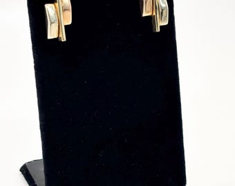 14K Tri-Color Gold Earrings