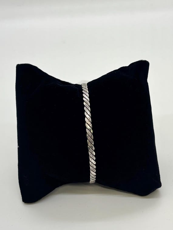 Sterling Silver Flat Bangle Bracelet - image 1