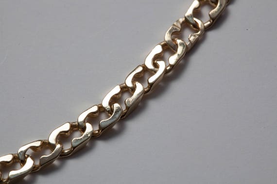 14K Solid Gold Link Bracelet - image 4