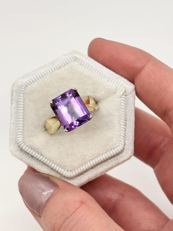 14K Yellow Gold Amethyst Ring - image 6