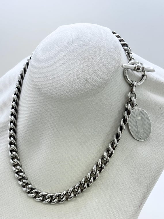 Sterling Silver Monogram Pendant Necklace – Signed “R… - Gem