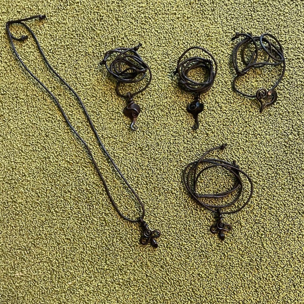 Iron Forged Necklaces, Designed from Viking Lore, Snake, Leaf or Heart Necklace.