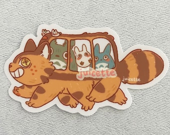 CAT VEHICLE — clear vinyl sticker