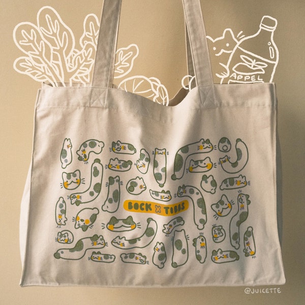 BOCK x TIBBS — shopper tote bag, green + yellow version