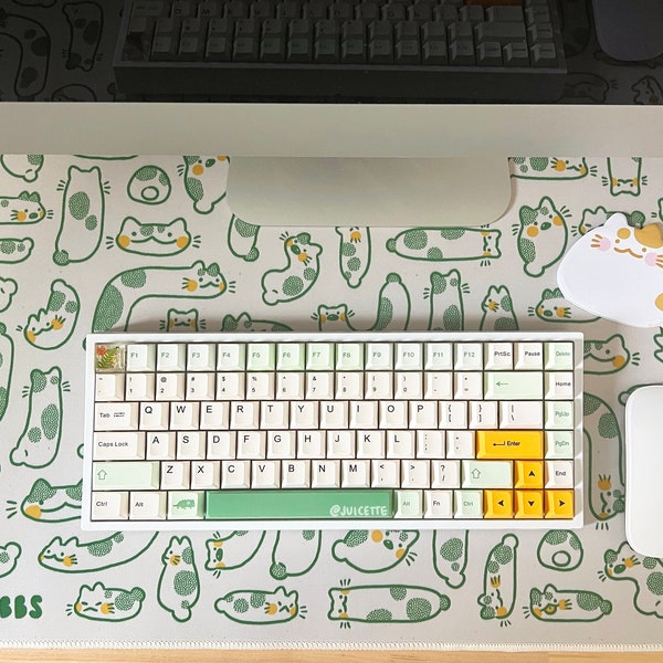 BOCK x TIBBS — green yellow play mat / mouse pad