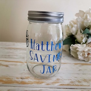 Personalised Savings Jar Money Saving Jar Piggy Bank Money Box image 1