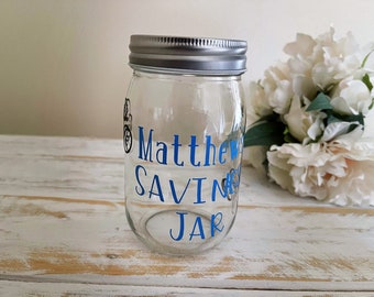 Personalised Savings Jar Money Saving Jar Piggy Bank Money Box