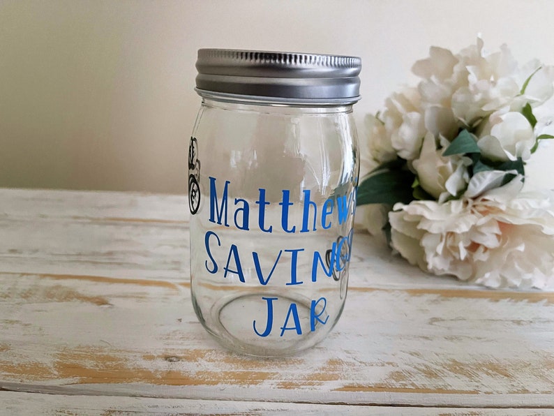 Personalised Savings Jar Money Saving Jar Piggy Bank Money Box image 1