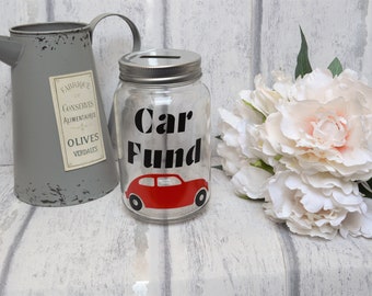 Handmade Car Fund Money Saving Jar Piggy Bank Money Box