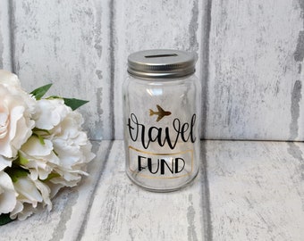 Travel Fund Money Saving Jar Piggy Bank Money Box
