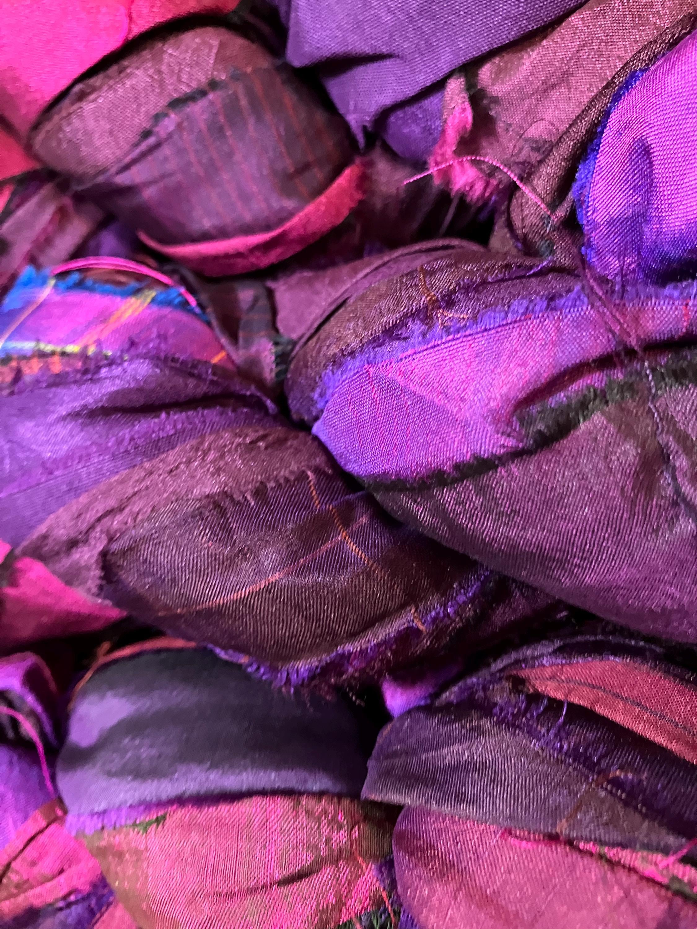 45+ Yards,  , Pattern Within, Sari Silk Ribbon, Wine Berries,    wrapping ribbon,  jewelry ribbon