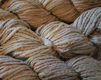 Natural Undyed Sari Silk Ribbon Cording,  from India,