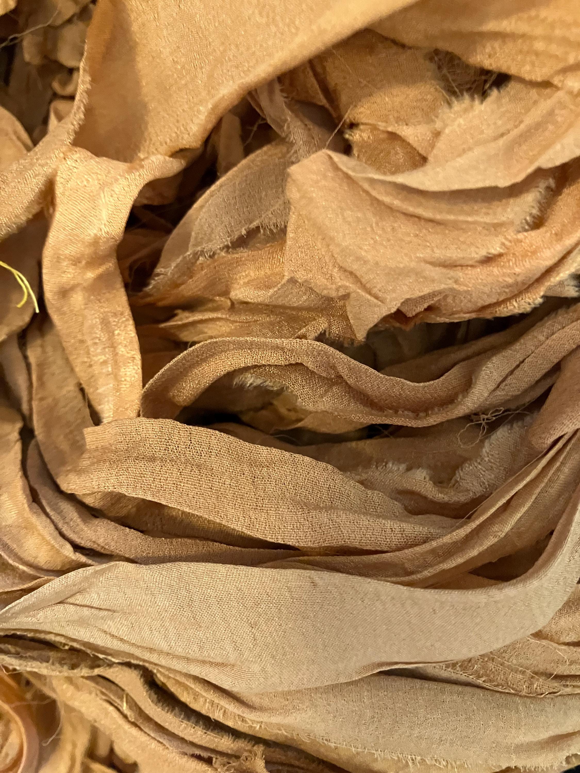 10 Yards, Butterscotch Luxury Chiffon Sari Silk Ribbon, Fair Trade Item ...