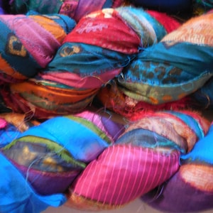 CLEARANCE 50 Yards,  Solids with Prints, Formerly Wild About Prints,  Sari Silk Ribbon,  Fair Trade from India