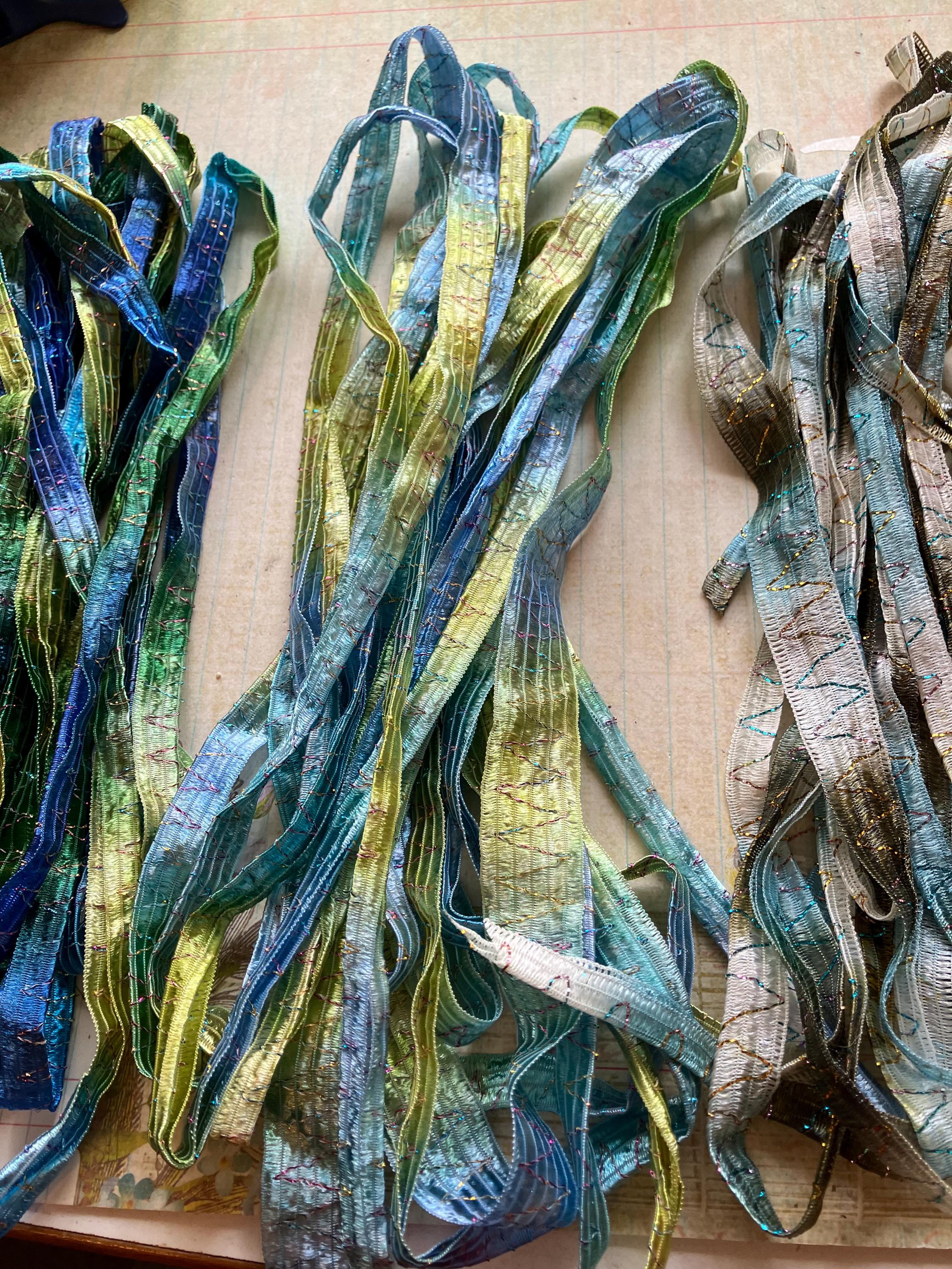 15 Yards, Beach Themed Ribbon Bouquet, Italian Ribbon, Blues, Greens ...