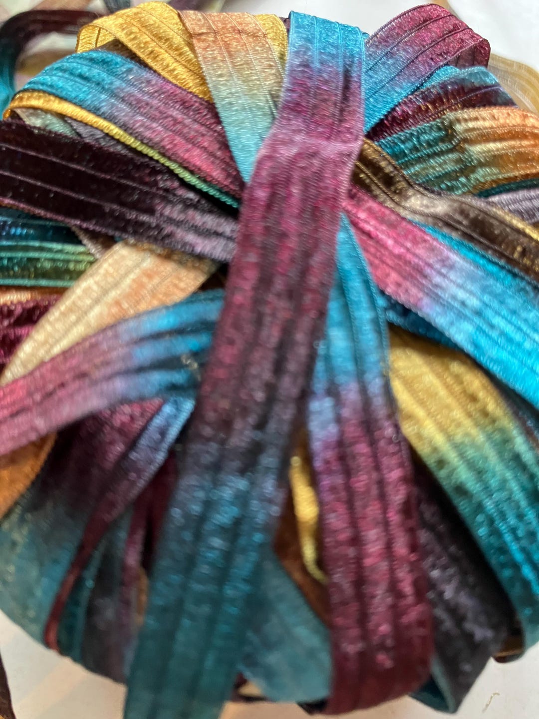 8 Yards, 3/8 of an Inch Wide, Timber Land Italian Ribbon, Blue, Brown ...