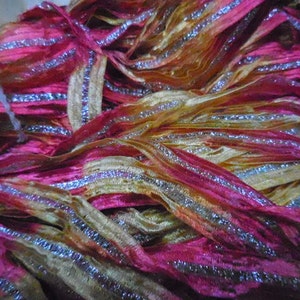 3 Yards,  Turkish Ribbon,  Summer Sunset,  Bright Pinks and Gold