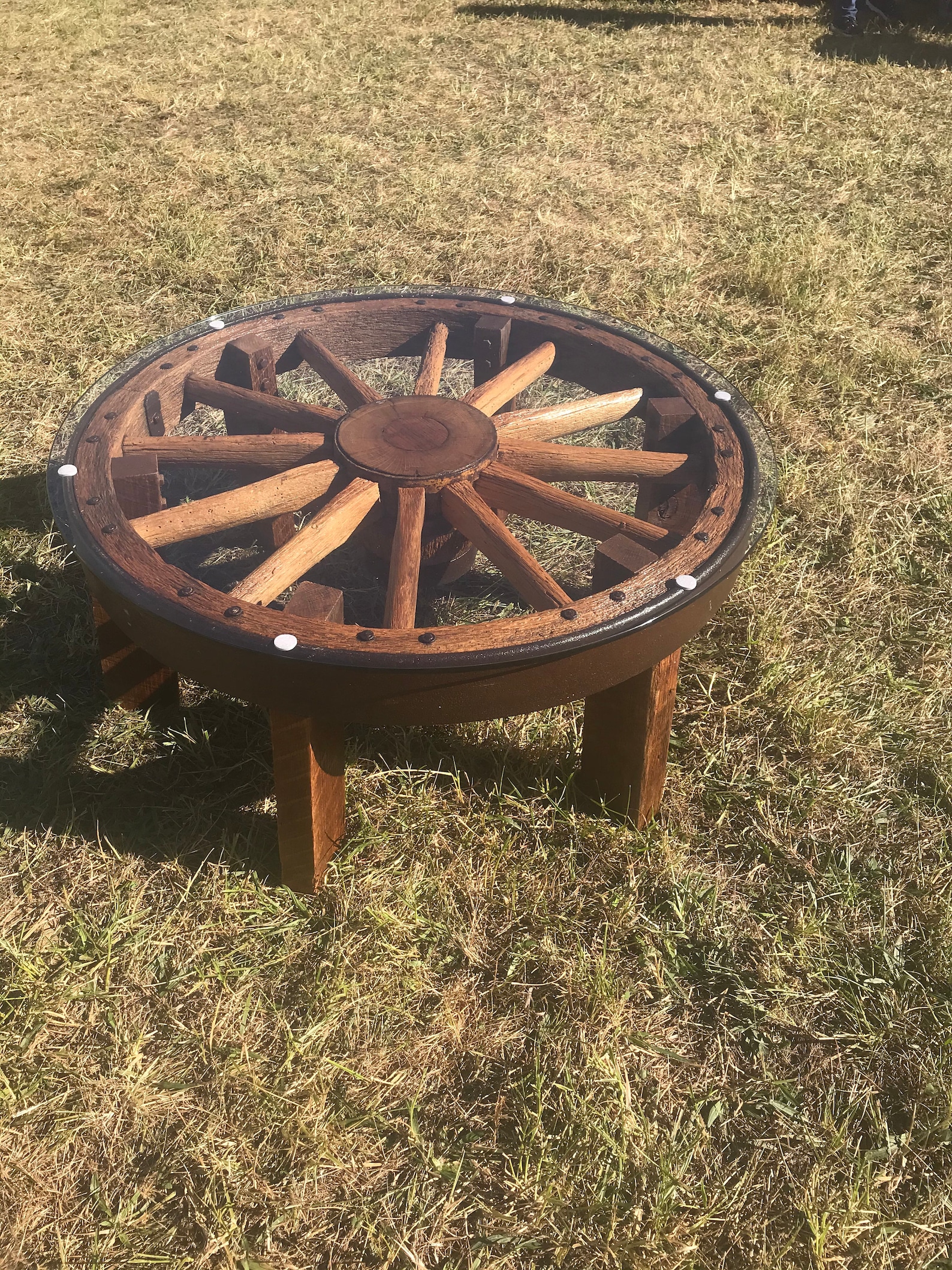 Antique Wagon Wheel Coffee Table Etsy