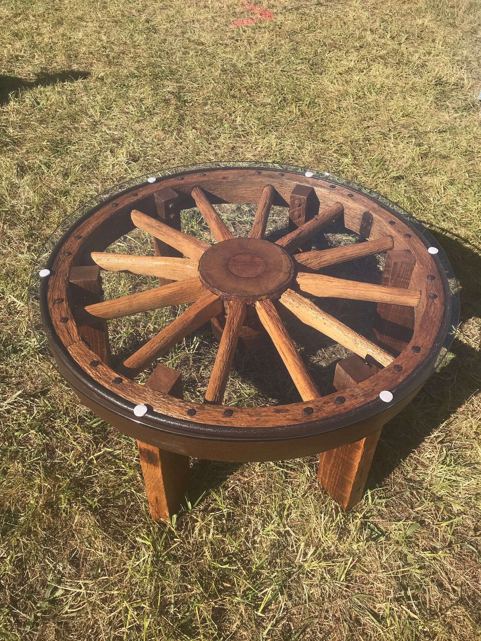 Antique Wagon Wheel Coffee Table Etsy