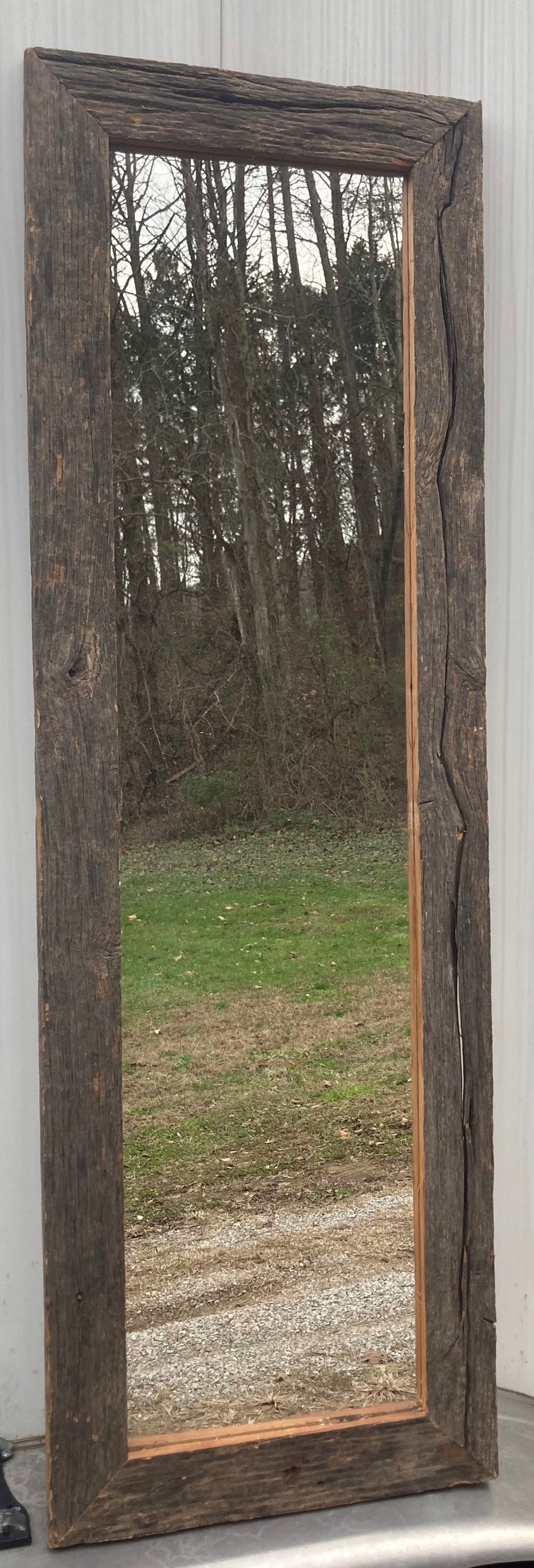 Full Length Door Mirror Rustic Barnwood Frame Repurposed Etsy