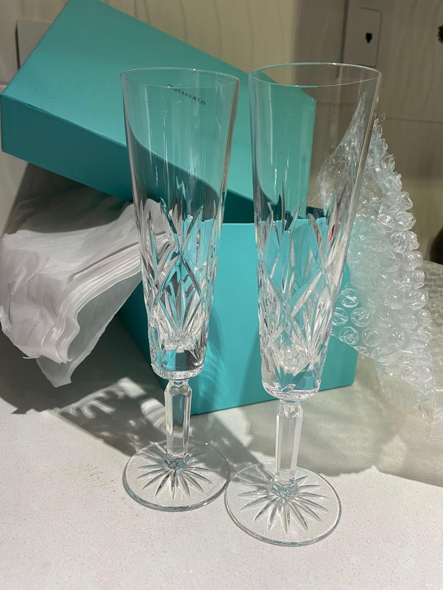 Wine Glasses Tiffany Trumpet Flute Set Set Of Waterford Elegance