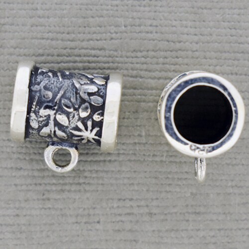 Sterling Silver Textured Hinged Bail Enhancers Designer Etsy