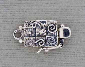 Sterling Silver Box Clasp with Safety Catch