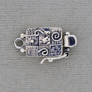 Sterling Silver Box Clasp with Safety Catch