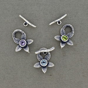 Sterling Silver Flower Toggle, Jewelry Supplies, Jewelry Making, Artisan Jewelry, Boho Jewelry