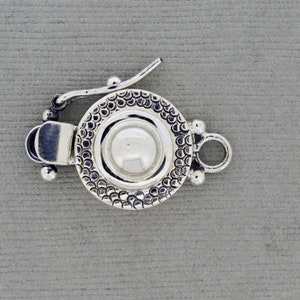 Sterling Silver Dome Box Clasp: Artisan Jewelry Supplies (16mm)