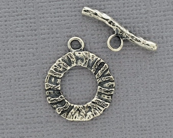 Chiusura a moschettone in argento sterling ossidato: forniture per gioielli boho ondulati