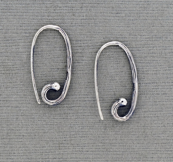 Sterling Silver Textured Spiral Ear Wire (pair), Jewelry Supplies