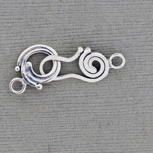 Sterling Silver Spiral Clasp: Artisan Jewelry Making Supply (30x10mm)