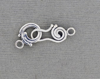 2 Part Spiral Clasp in Sterling Silver, Jewelry Supplies, Jewelry Making, DIY Jewelry, Artisan Jewelry, Boho Jewelry