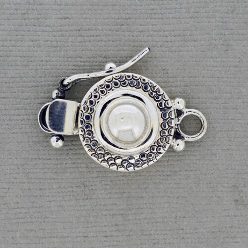 Fermoir boîte dôme en argent sterling : fournitures pour bijoux artisanaux (16 mm)