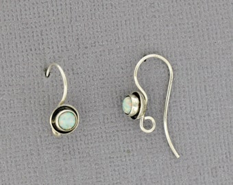 Opal and Blue Topaz sterling silver ear wires