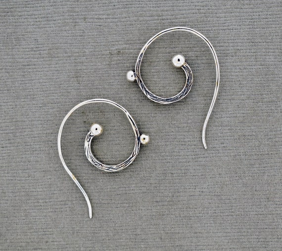 Sterling Silver Medium Spiral Ear Wire pair.earring Supplies