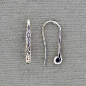 Sterling Silver Textured Ear Wire (Pair), Earring Designer Components, Ear Wires, Hoops, Posts, Minimalist Design