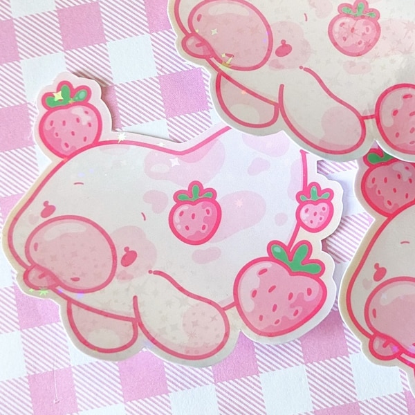 Strawberry Vinyl Sticker - Etsy