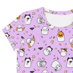 Ghostie Halloween Party - All Over Print Cropped Tee - Multiple Colors