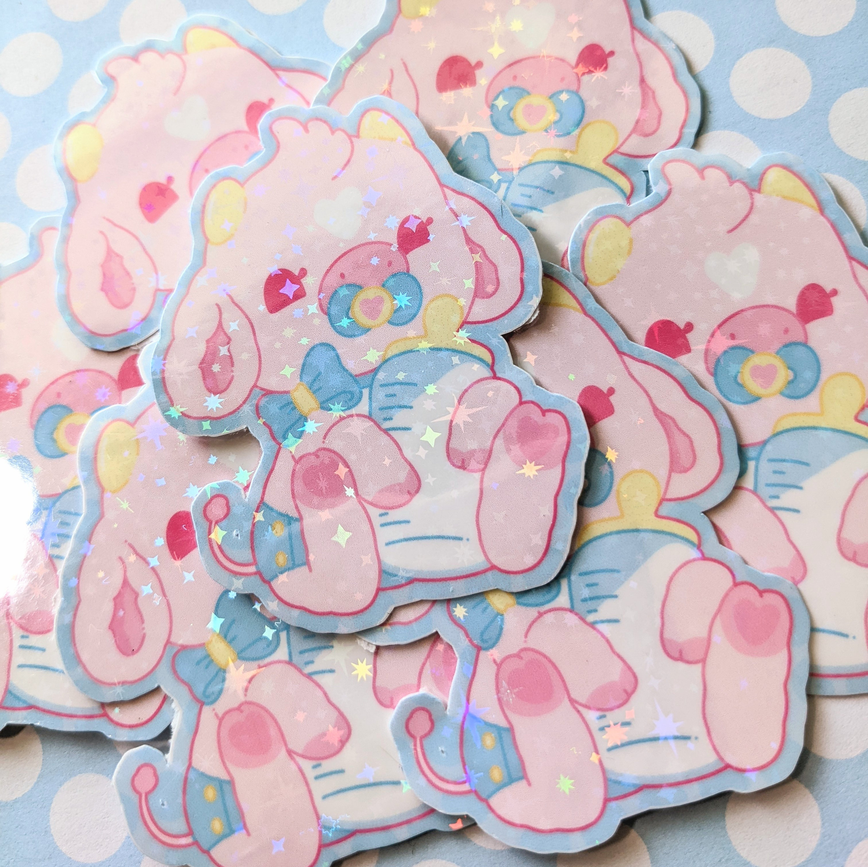 Little Baby Cow - Holographic Vinyl Sticker